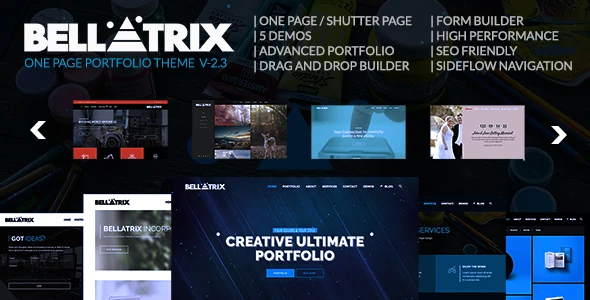 Bellatrix | WordPress Portfolio Theme – Shutter One Page